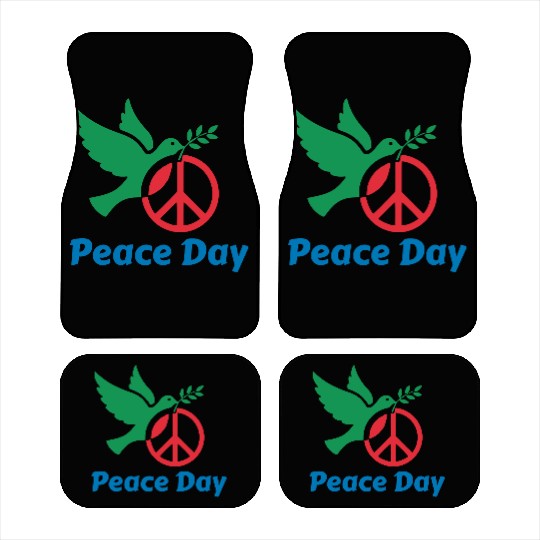 Peace Day Dove with Olive Branch Car Mats