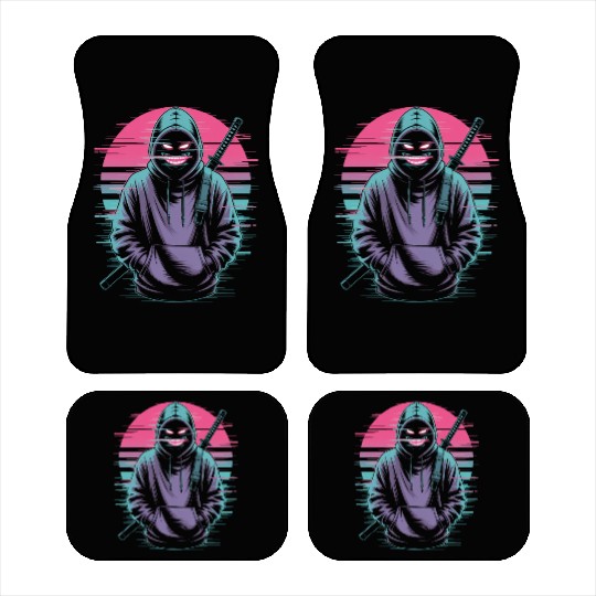 Glitch Ninja Katana Streetwear Futuristic Car Mats