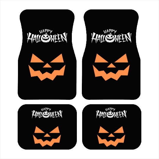 Spooky Jack-O-Lantern Halloween Design Car Mats