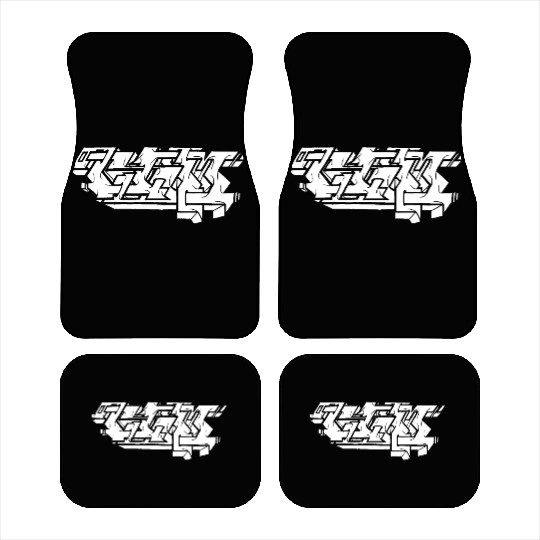 Graffiti Piece - White Car Mats