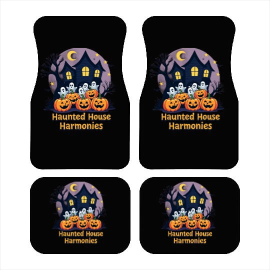 Haunted House Harmonies Halloween Design Car Mats