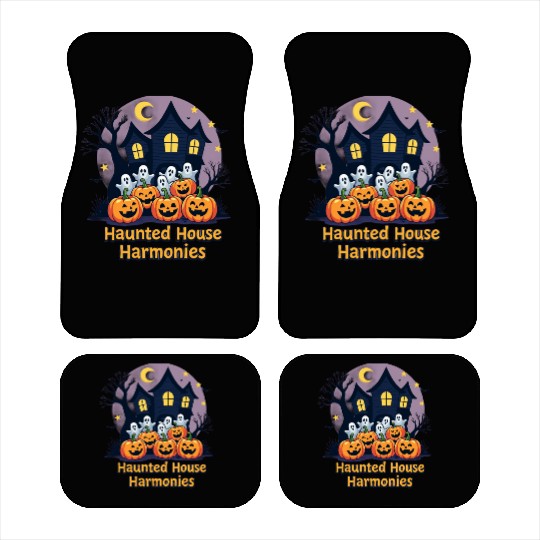 Haunted House Harmonies Halloween Design Car Mats