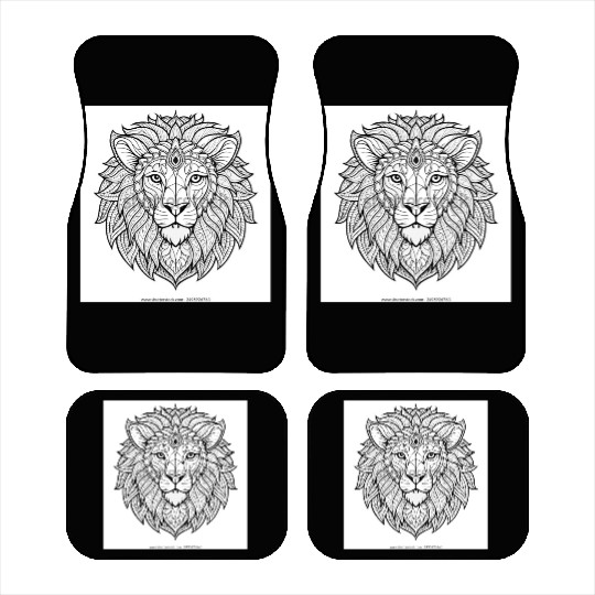 coloring page adults lion face 600w 2495926763 Car Mats