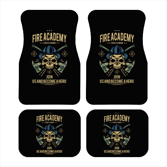 Fire Academy Skull Hero Design Car Mats