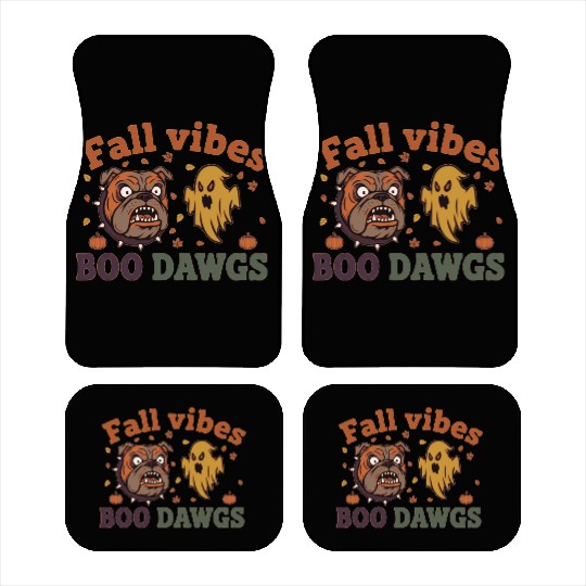 Fall vibes | Halloween Bulldog Ghost  Car Mats