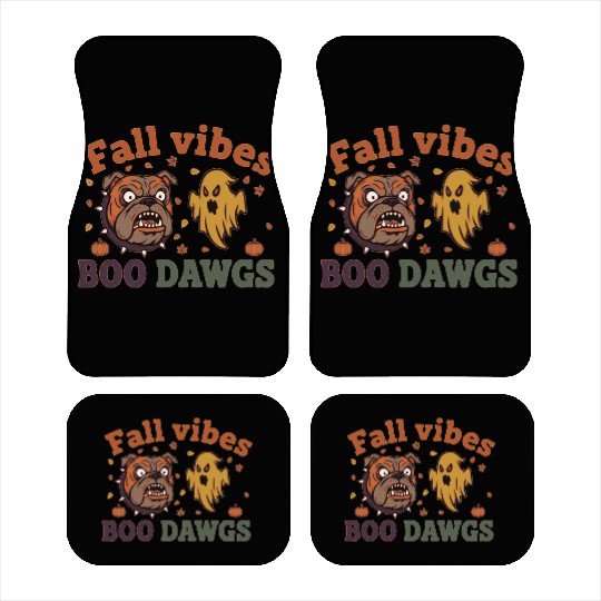 Fall vibes | Halloween Bulldog Ghost  Car Mats