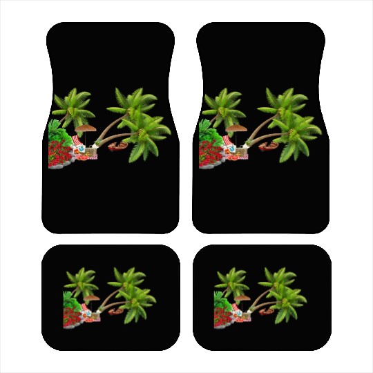 Tropical Island Paradise Scene Car Mats