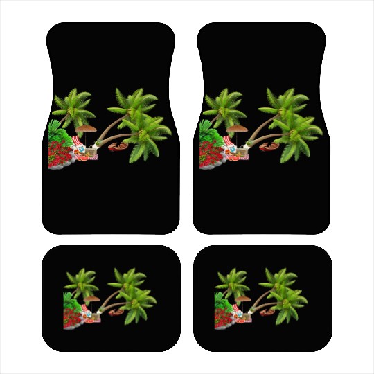 Tropical Island Paradise Scene Car Mats
