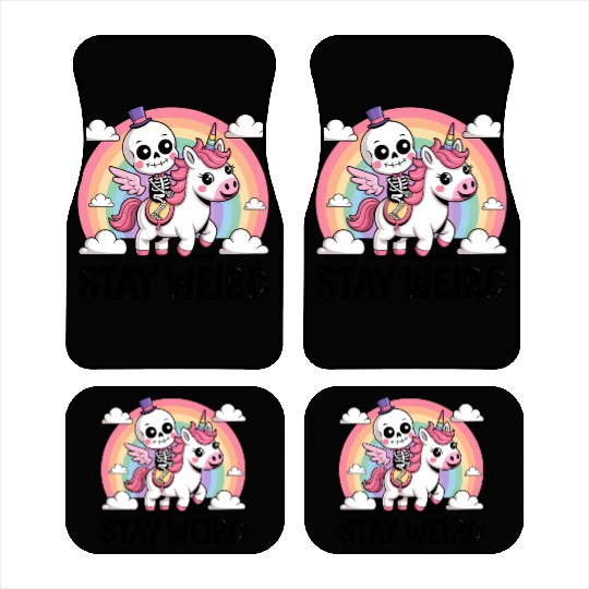 stay weird skeleton unicorn Car Mats