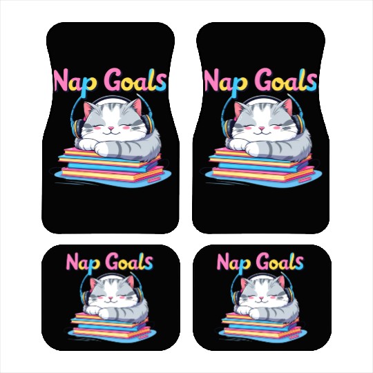 Cute Cat Nap Goals Design Car Mats