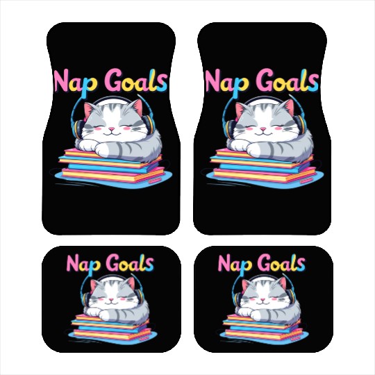 Cute Cat Nap Goals Design Car Mats