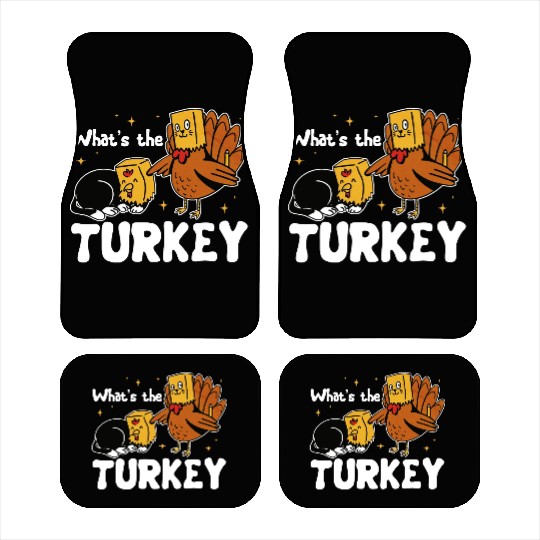 Turkey Thanksgiving Car Mats Cat Lover Gift Cute Car Mats