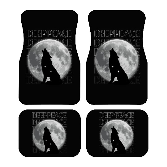 Wolf Howling at Full Moon Design Car Mats