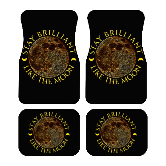 Full Moon & Golden Crescents Quote Car Mats