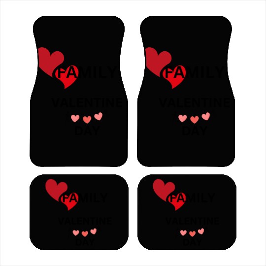 I Love My Family Valentines Day Design Car Mats