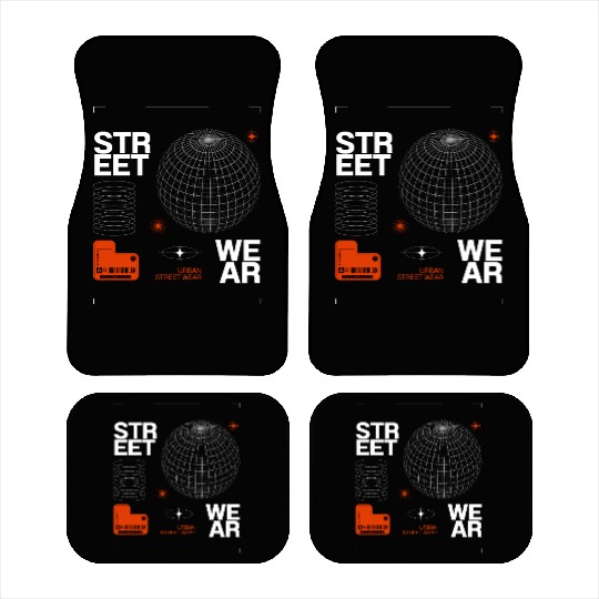 Futuristic Urban Streetwear Graphic Car Mats