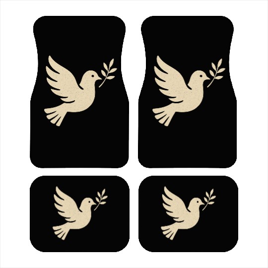 Elegant Dove with Olive Branch Design Car Mats