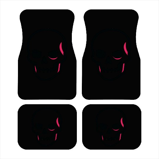 Neon Pink Skull Graphic Design Car Mats