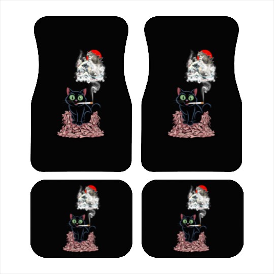 Black Cat Smoking Cigarette Catzilla Car Mats