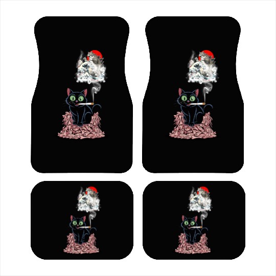 Black Cat Smoking Cigarette Catzilla Car Mats