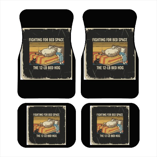 Fighting for Bed Space Cat Design Car Mats