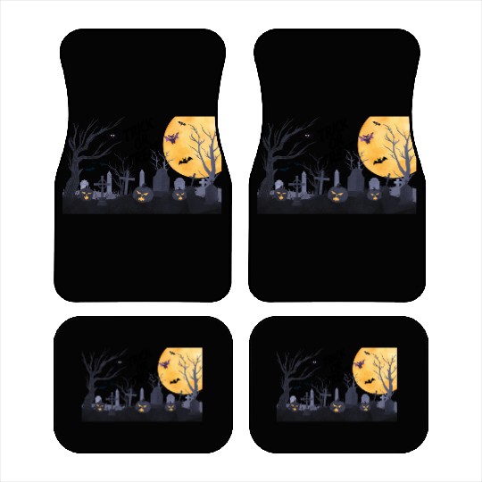Trick-or-Treat Pumpkin Graveyard Car Mats