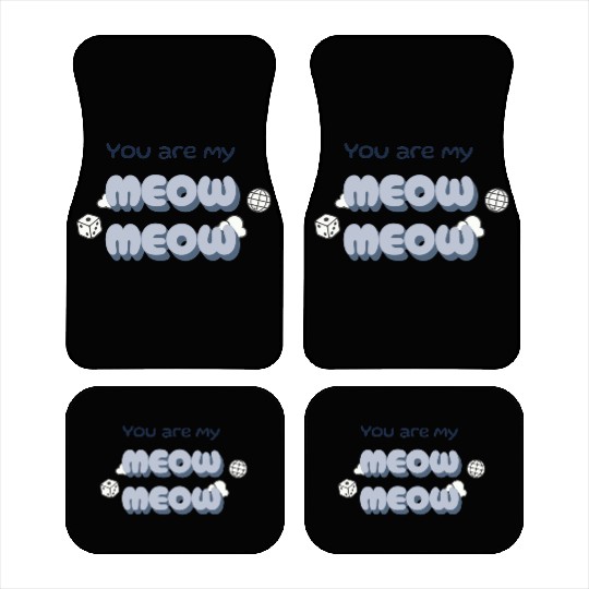 Adorable Meow Duo Typography Design Car Mats