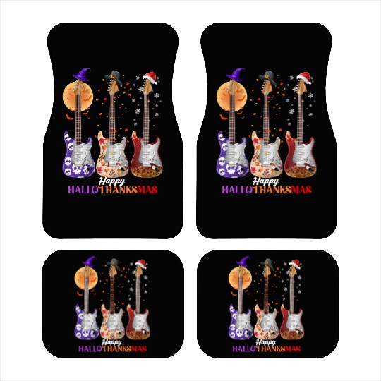 Happy HalloThanksMas Guitar  Car Mats