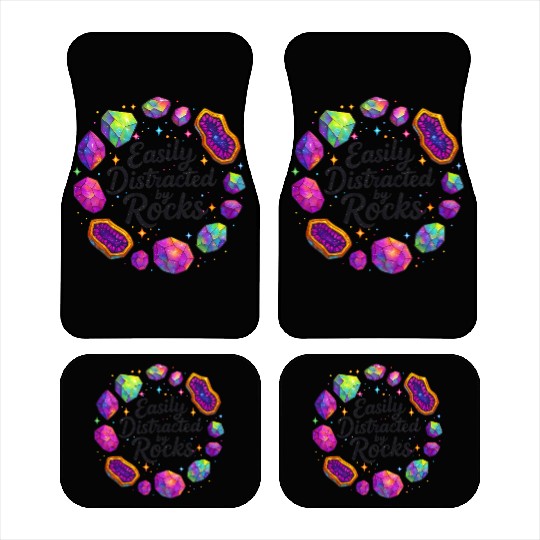 Vibrant Cosmic Ruby Crystal Art Car Mats