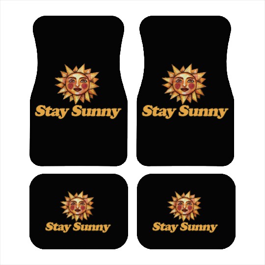 Sun and Smiley Face Motivational Design Car Mats