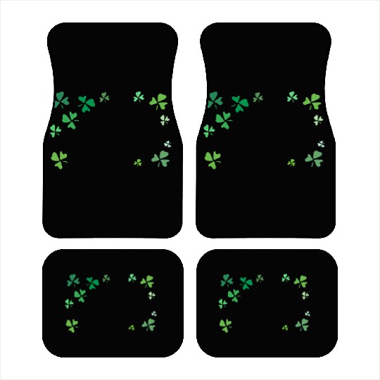 Dark green shamrocks, St Patrick's Car Mats