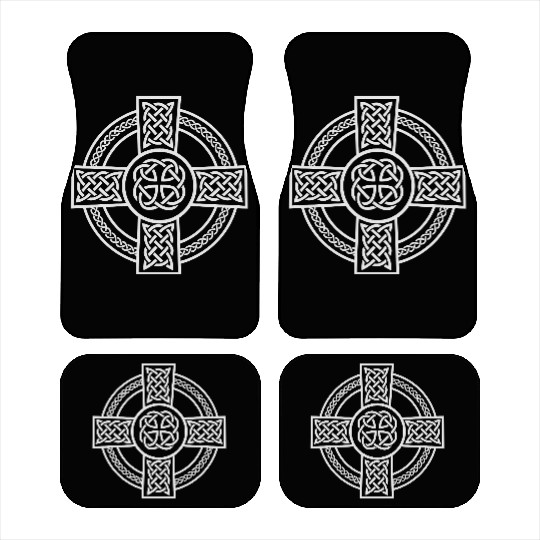 Celtic Cross Ireland Intricate Knotwork Design Car Mats