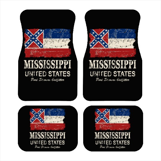 Mississippi Flag - Vintage Look Car Mats