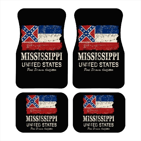 Mississippi Flag - Vintage Look Car Mats