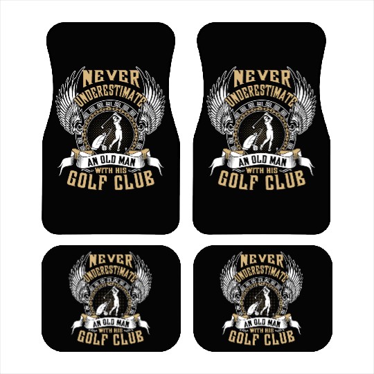 Golf club - An old man with his gold club t - shir Car Mats