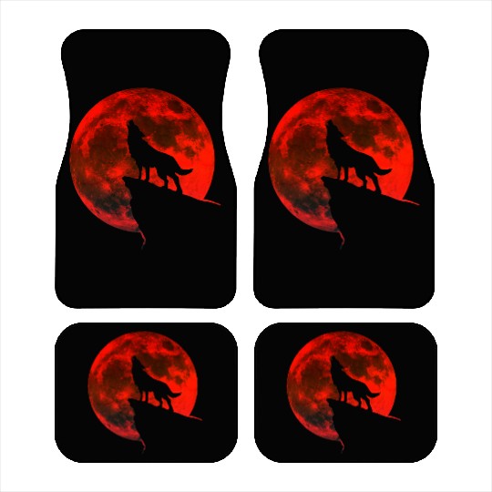 Howling wolf full blood moon space galaxy gift dog Car Mats