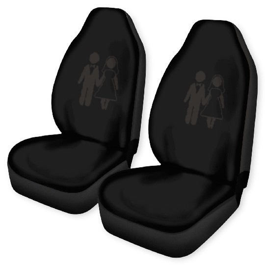 Bride And Groom Silhouette Car Seat Covers
