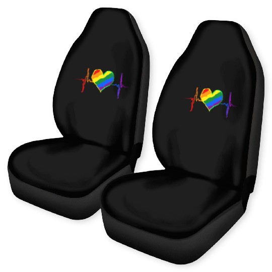 Pulse Heart Beat Pride LGBT Community Pride Month Car Seat Covers