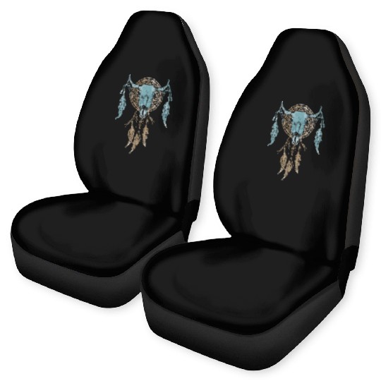 Womens Street Style Bull Skull Rodeo Car Seat Covers
