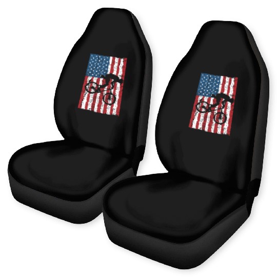 Vintage American Flag Bike Racing Gifts Kids BMX Car Seat Covers
