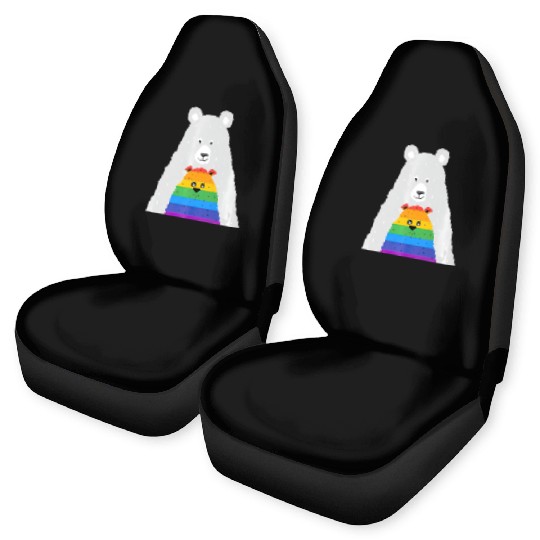 Gay Pride Mama and Baby Bear Gift Lesbian Son Car Seat Covers