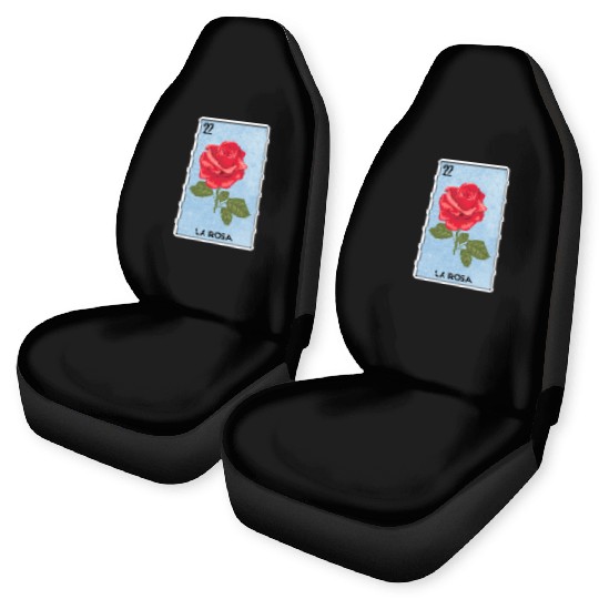La Rosa Red Rose Mexico Lottery Bingo Funny Card Car Seat Covers