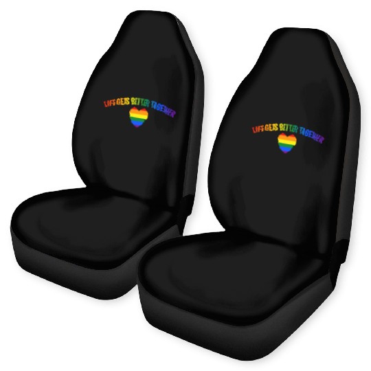 Life Gets Better Together Car Seat Covers LGBTQ Gay Pride