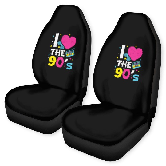 I Love The 90's Retro Heart Car Seat Covers