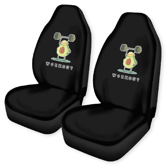 Workout Avocado cartoon Car Seat Covers