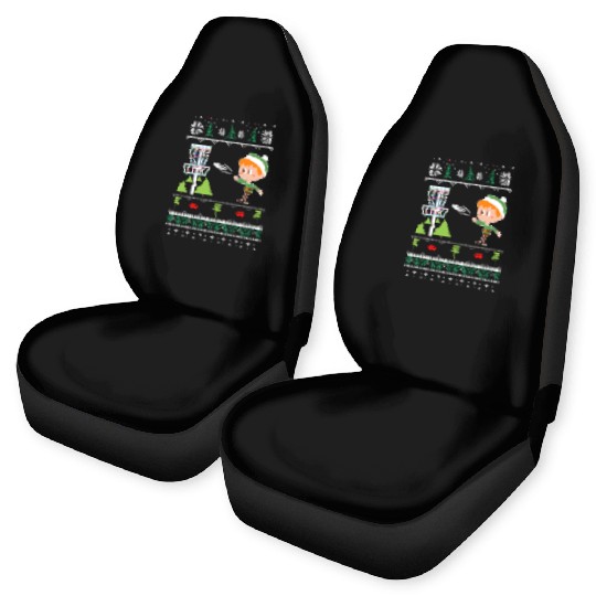 Ugly Disc Golf Christmas Car Seat Covers Elf Playing Frolf