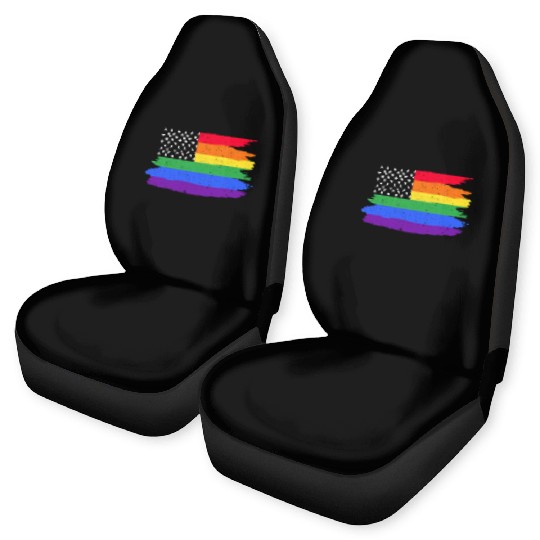 LGBTQ American Flag Colorful Lesbian Gay Pride Car Seat Covers