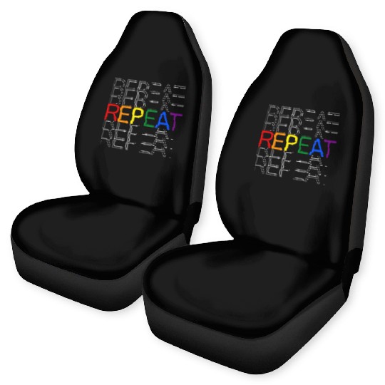 LGBT pride rainbow heart repeat Car Seat Covers