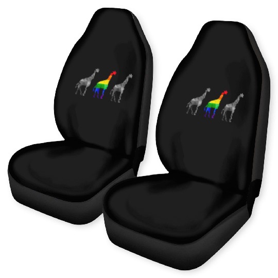 Giraffe LGBTQ Gay Pride Rainbow Flag Car Seat Covers