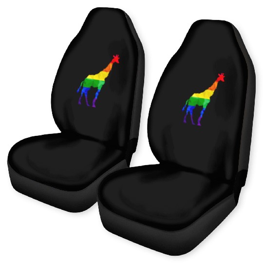 Colorful Giraffe LGBTQ Rainbow Flag Gay Pride Car Seat Covers